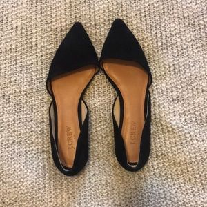 J.Crew black suede flats size 7